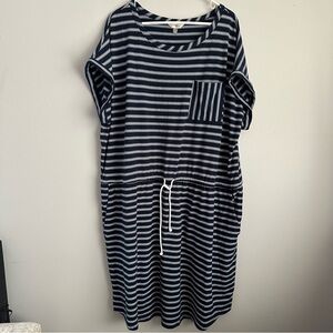 2X women’s dress knee length striped navy & white terra and sky 2XL
